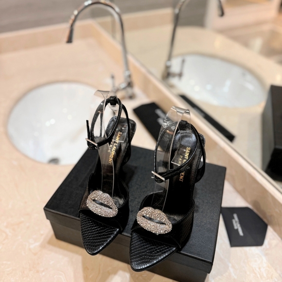 YSL Snake Pattern Crystal Heels - Picture 2 of 6